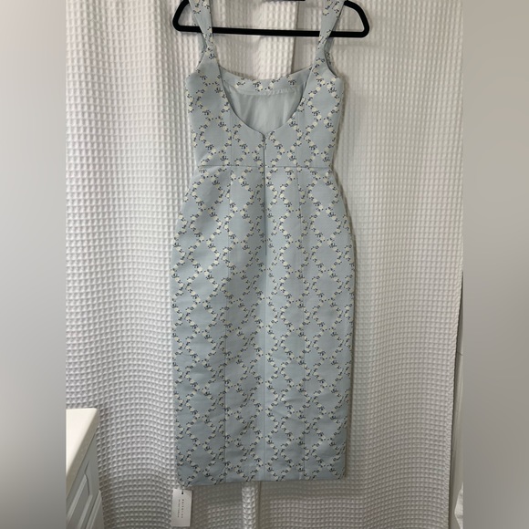 Markarian Edward Corset Blue Floral Print Midi Dress 2 NWT - Picture 4 of 12